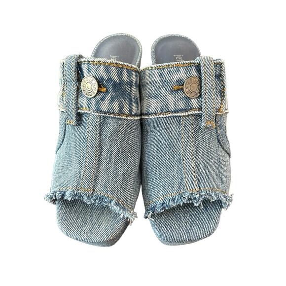 Jeffrey Campbell Magda Denim Jean Slide Platform Heel Size 5 - Picture 4 of 12